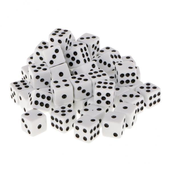 ดูภาพ BolehDeals 12mm 50pcs Acrylic Six Sided Spot Dice Party Games Dice White Color - intl เพิ่มเติม BolehDeals 12mm 50pcs Acrylic Six Sided Spot Dice Party Games Dice White Color - intl