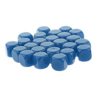 BolehDeals 25pcs Opaque Blank Six Sided Dice D6 D&D RPG PartyGame Dices Blue - intl