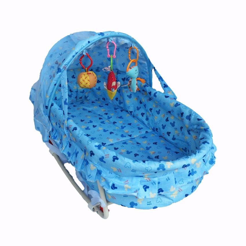 Chuchob เปลนอนเด็กปรับโยกสำเร็จรูป พร้อมมุ้ง ลายมิกกี้ (สีฟ้า)