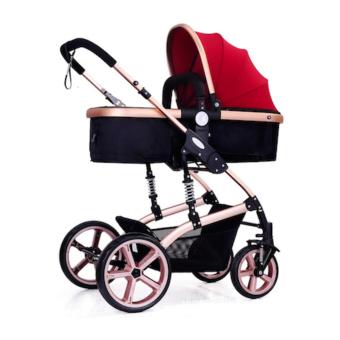 EXCEED รถเข็นเด็กปรับนอน 180 แรกเกิด สีแดง Baby Stroller Wisesonle 0-36เดือน ( RED Colour ) มีสปริงรับแรงกระแทรก 2 จุดหลัก BST001