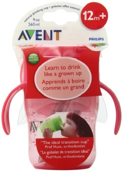 AVENT แก้วหัดดื่มแบบยกดื่ม Avent BPA Free Natural Drinking Cup, Pink, 9 Ounce AVENT แก้วหัดดื่มแบบยกดื่ม Avent BPA Free Natural Drinking Cup, Pink, 9 Ounce