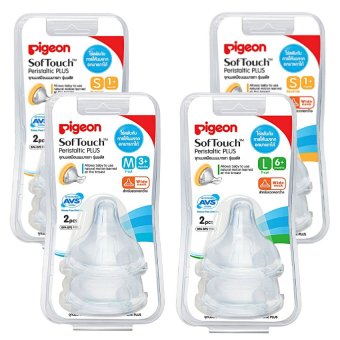 PIGEON จุกเสมือนนมมารดารุ่นพลัส Softouch แพ็คคู่ 4 แพ็ค (S 4 ชิ้น, M 2 ชิ้น, L 2 ชิ้น) PIGEON จุกเสมือนนมมารดารุ่นพลัส Softouch แพ็คคู่ 4 แพ็ค (S 4 ชิ้น, M 2 ชิ้น, L 2 ชิ้น)