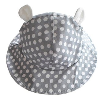 Baby Touch หมวกเด็ก ปีกรอบลายจุด (เทา) Baby Touch หมวกเด็ก ปีกรอบลายจุด (เทา)