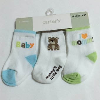 Baby ถุงเท้าเด็กแรกเกิด - 6เดือน set 3คู่ สีฟ้าเขียว Baby ถุงเท้าเด็กแรกเกิด - 6เดือน set 3คู่ สีฟ้าเขียว