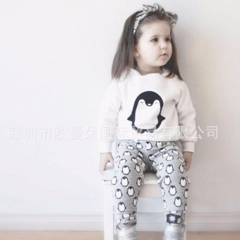 Little Monster เสื้อ+กางเกงเข้าชุด ลายเพนกวินตัวอ้วน สีขาว สำหรับเด็กอายุ 6-18 เดือน Little Monster เสื้อ+กางเกงเข้าชุด ลายเพนกวินตัวอ้วน สีขาว สำหรับเด็กอายุ 6-18 เดือน
