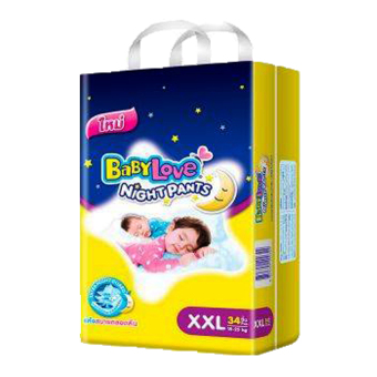 ขายยกลัง! Baby Love ไนท์แพ้นส์ กางเกงผ้าอ้อมเด็ก แบบกลางคืน ไซส์ XXL 34 ชิ้น (3 แพ๊ค ทั้งหมด 102 ชิ้น) ขายยกลัง! Baby Love ไนท์แพ้นส์ กางเกงผ้าอ้อมเด็ก แบบกลางคืน ไซส์ XXL 34 ชิ้น (3 แพ๊ค ทั้งหมด 102 ชิ้น)