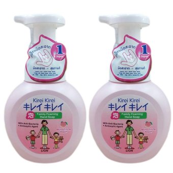 Lion Kirei Kirei Family Foaming Hand Soap กลิ่นพีช 250 ml/ขวด 2 ขวด (สีชมพู) Lion Kirei Kirei Family Foaming Hand Soap กลิ่นพีช 250 ml/ขวด 2 ขวด (สีชมพู)