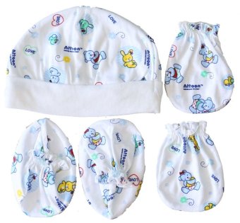 Attoon ชุดหมวก ถุงมือ ถุงเท้า เด็กแรกเกิด ผ้า Cotton - สีเขียว Attoon ชุดหมวก ถุงมือ ถุงเท้า เด็กแรกเกิด ผ้า Cotton - สีเขียว