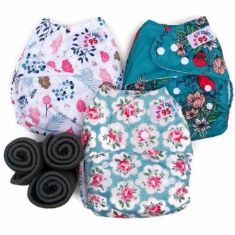 BABYKIDS95 กางเกงผ้าอ้อมกันน้ำ+แผ่นซับชาโคล เซ็ท3ตัว ไซส์เด็ก 3-16กก. (สีขาวลายดอกไม้,สีฟ้าลายดอกไม้,สีเขียวลายดอกไม้) BABYKIDS95 กางเกงผ้าอ้อมกันน้ำ+แผ่นซับชาโคล เซ็ท3ตัว ไซส์เด็ก 3-16กก. (สีขาวลายดอกไม้,สีฟ้าลายดอกไม้,สีเขียวลายดอกไม้)