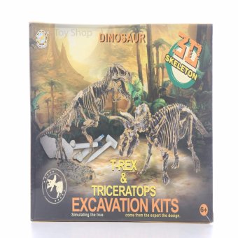 Dinosaur T-rex&Triceratops Excavation Kits เกมส์ขุดฟอสซิลไดโนเสาร์ ตั้งโชว์ได้(Multicolor) Dinosaur T-rex&Triceratops Excavation Kits เกมส์ขุดฟอสซิลไดโนเสาร์ ตั้งโชว์ได้(Multicolor)