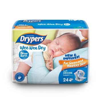 Drypers ผ้าอ้อมสำหรับเด็ก รุ่น WWD NB 24 ชิ้น Drypers ผ้าอ้อมสำหรับเด็ก รุ่น WWD NB 24 ชิ้น