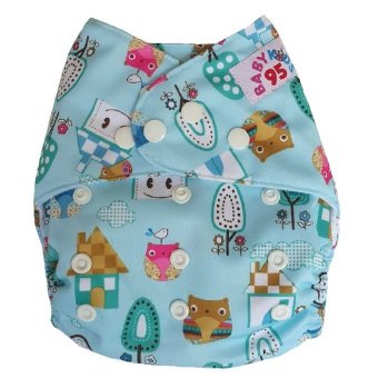 BABYKIDS95กางเกงผ้าอ้อมซักได้ กันน้ำ รุ่นดีลักส์ กระดุม3ล็อค ไซส์เด็ก3-16กก. (สีฟ้าลายต้นไม้) BABYKIDS95กางเกงผ้าอ้อมซักได้ กันน้ำ รุ่นดีลักส์ กระดุม3ล็อค ไซส์เด็ก3-16กก. (สีฟ้าลายต้นไม้)