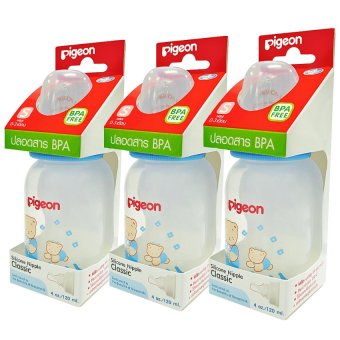PIGEON ขวดนม 4 ออนซ์ แพ็ค 3 ลายหมีโคโร่ สีฟ้า + จุกนมคลาสสิค ไซส์ S PIGEON ขวดนม 4 ออนซ์ แพ็ค 3 ลายหมีโคโร่ สีฟ้า + จุกนมคลาสสิค ไซส์ S