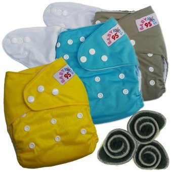BABYKIDS95 กางเกงผ้าอ้อมกันน้ำ+แผ่นซับชาโคล Size:3-16กก. เซ็ท3ตัว (Grey/Blue/Yellow) BABYKIDS95 กางเกงผ้าอ้อมกันน้ำ+แผ่นซับชาโคล Size:3-16กก. เซ็ท3ตัว (Grey/Blue/Yellow)