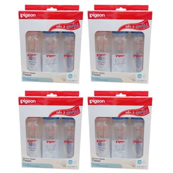 PIGEON ขวด RPP 8 oz พร้อมจุกคลาสสิค PIGEON ไซส์ M 3ขวด/แพ็ค (4แพ็ค) PIGEON ขวด RPP 8 oz พร้อมจุกคลาสสิค PIGEON ไซส์ M 3ขวด/แพ็ค (4แพ็ค)