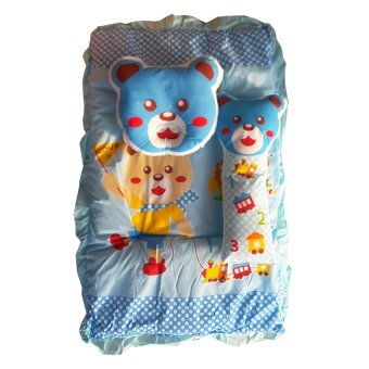 Baby Club ชุดที่นอนเด็กอ่อน ลายหมี ผ้า TC - สีฟ้า Baby Club ชุดที่นอนเด็กอ่อน ลายหมี ผ้า TC - สีฟ้า