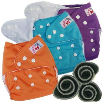 BABYKIDS95 กางเกงผ้าอ้อมกันน้ำ+แผ่นซับชาโคล Size:3-16กก. เซ็ท3ตัว (Purple/Blue/Orange) BABYKIDS95 กางเกงผ้าอ้อมกันน้ำ+แผ่นซับชาโคล Size:3-16กก. เซ็ท3ตัว (Purple/Blue/Orange)