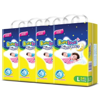 ขายยกลัง! กางเกงผ้าอ้อม BabyLove รุ่น Nightpants ไซส์ L 4 แพ็ค 96 ชิ้น (แพ็คละ 24 ชิ้น) ขายยกลัง! กางเกงผ้าอ้อม BabyLove รุ่น Nightpants ไซส์ L 4 แพ็ค 96 ชิ้น (แพ็คละ 24 ชิ้น)