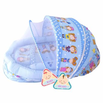 BABY heart ชุดที่นอนมุ้ง จัมโบ้รุ่น 2 in 1 พร้อมหมอนและ หมอนข้าง สีฟ้า BABY heart ชุดที่นอนมุ้ง จัมโบ้รุ่น 2 in 1 พร้อมหมอนและ หมอนข้าง สีฟ้า
