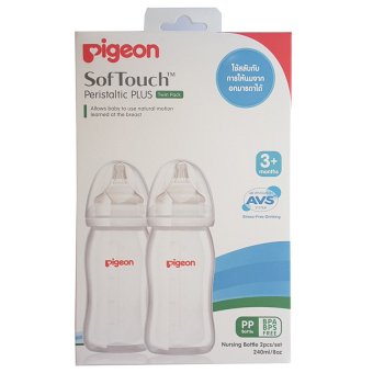 Pigeon พีเจ้น ขวดนม PPWN 240 ml. คอกว้าง พร้อมจุกซอฟท์ทัช ไซส์ M (แพ็ค2) Pigeon พีเจ้น ขวดนม PPWN 240 ml. คอกว้าง พร้อมจุกซอฟท์ทัช ไซส์ M (แพ็ค2)