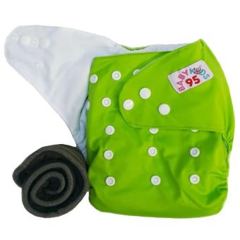 BABYKIDS95 กางเกงผ้าอ้อมกันน้ำ+แผ่นซับชาโคล Size:3-16กก. (Green) BABYKIDS95 กางเกงผ้าอ้อมกันน้ำ+แผ่นซับชาโคล Size:3-16กก. (Green)
