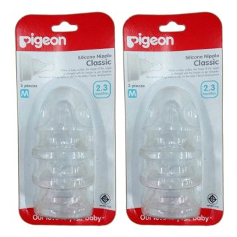Pigeon Silicone Nipple Classic M Size 2-3 months จุกนมซิลิคอน รุ่นคลาสสิค พีเจ้น 3อัน/แพ็ค (2 แพ็ค) Pigeon Silicone Nipple Classic M Size 2-3 months จุกนมซิลิคอน รุ่นคลาสสิค พีเจ้น 3อัน/แพ็ค (2 แพ็ค)