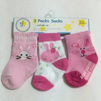 Baby ถุงเท้าเด็กแรกเกิด - 6เดือน set 3คู่ สีชมพู Baby ถุงเท้าเด็กแรกเกิด - 6เดือน set 3คู่ สีชมพู