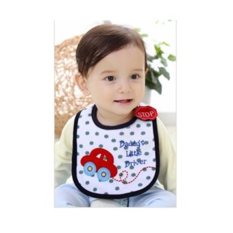 ผ้ากันเปื้อน ผ้าซับน้ำลายเด็ก สีขาว daddy's little driver ผ้ากันเปื้อน ผ้าซับน้ำลายเด็ก สีขาว daddy's little driver