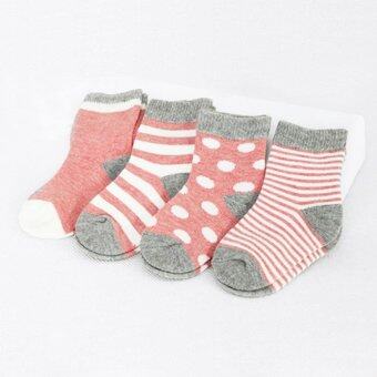 Baby Touch ถุงเท้าเด็ก ยาวบาง เซตทูโทน 4 คู่ (ชมพู) Baby Touch ถุงเท้าเด็ก ยาวบาง เซตทูโทน 4 คู่ (ชมพู)