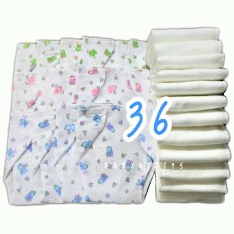 BABYKIDS95 กางเกงผ้าอ้อมสาลู +แผ่นซับ ซักได้ เด็กแรกเกิด-1ขวบ คละลาย 36 ตัว BABYKIDS95 กางเกงผ้าอ้อมสาลู +แผ่นซับ ซักได้ เด็กแรกเกิด-1ขวบ คละลาย 36 ตัว