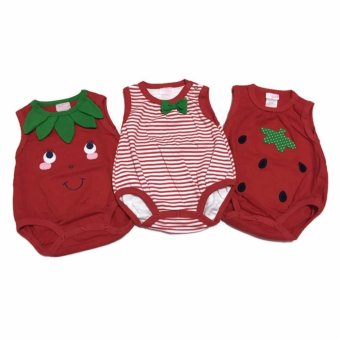 LITTLE BABY M เสื้อผ้าเด็กเล็ก บอดี้สูท set strowberry 3 ตัว LITTLE BABY M เสื้อผ้าเด็กเล็ก บอดี้สูท set strowberry 3 ตัว