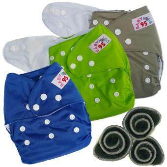 BABYKIDS95 กางเกงผ้าอ้อมกันน้ำ+แผ่นซับชาโคล Size:3-16กก. เซ็ท3ตัว (Grey/Green/Dark Blue) BABYKIDS95 กางเกงผ้าอ้อมกันน้ำ+แผ่นซับชาโคล Size:3-16กก. เซ็ท3ตัว (Grey/Green/Dark Blue)