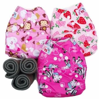 BABYKIDS95 กางเกงผ้าอ้อมกันน้ำ+แผ่นซับชาโคล เซ็ท3ตัว ไซส์เด็ก 3-16กก. (สีชมพูลายสตรอเบอรี่, ลิง, ม้าลาย) BABYKIDS95 กางเกงผ้าอ้อมกันน้ำ+แผ่นซับชาโคล เซ็ท3ตัว ไซส์เด็ก 3-16กก. (สีชมพูลายสตรอเบอรี่, ลิง, ม้าลาย)