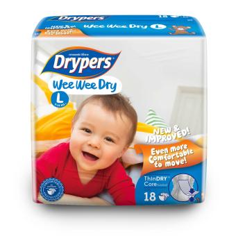 Drypers ผ้าอ้อมสำหรับเด็ก รุ่น WWD L 18 ชิ้น Drypers ผ้าอ้อมสำหรับเด็ก รุ่น WWD L 18 ชิ้น