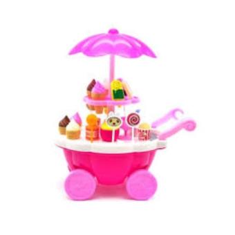 BaByBlue Toy รถเข็นร้านขายไอศครีม สีชมพู BaByBlue Toy รถเข็นร้านขายไอศครีม สีชมพู