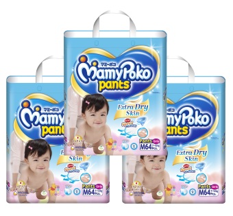 ขายยกลัง! Mamy Poko กางเกงผ้าอ้อม รุ่น Extra Dry Skin ไซส์ M แพ็ค 3 รวม 192 ชิ้น (สำหรับเด็กหญิง) ขายยกลัง! Mamy Poko กางเกงผ้าอ้อม รุ่น Extra Dry Skin ไซส์ M แพ็ค 3 รวม 192 ชิ้น (สำหรับเด็กหญิง)