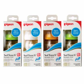 PIGEON ขวดนมพีเ่จนท์สีชาเสมือนการให้นมมารดา รุ่น PPSU ขนาด 160 มล.พร้อมจุก Softouch Peristatic Plus Size SS Pack 4 ขวด PIGEON ขวดนมพีเ่จนท์สีชาเสมือนการให้นมมารดา รุ่น PPSU ขนาด 160 มล.พร้อมจุก Softouch Peristatic Plus Size SS Pack 4 ขวด