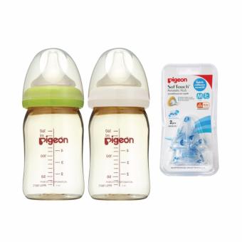 PIGEON ขวดนมพีเจนท์สีชา รุ่น PPSU ขนาด 160 มล. แพ็ค 2 ขวด + จุกนมเสมือนนมมารดา Softouch Peristatic Plus Size M แพ็ค 2 ชิ้น PIGEON ขวดนมพีเจนท์สีชา รุ่น PPSU ขนาด 160 มล. แพ็ค 2 ขวด + จุกนมเสมือนนมมารดา Softouch Peristatic Plus Size M แพ็ค 2 ชิ้น