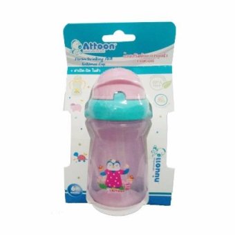 Attoon ถ้วยเสริมทักษะการดูดน้ำจากหลอด สีชมพู 6 OZ Attoon ถ้วยเสริมทักษะการดูดน้ำจากหลอด สีชมพู 6 OZ
