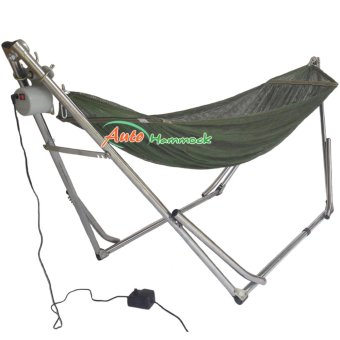Auto Hammock เปลไกวเด็กอัตโนมัติแบบเปลญวนใหญ่สีเขียวขี้ม้ากับมอเตอร์ Vinanoi 100Kg. Auto Hammock เปลไกวเด็กอัตโนมัติแบบเปลญวนใหญ่สีเขียวขี้ม้ากับมอเตอร์ Vinanoi 100Kg.