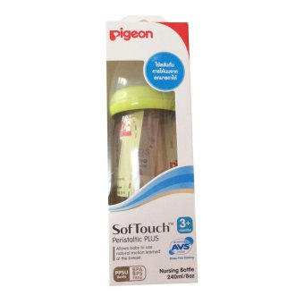 PIGEON ขวดนม PPSU พร้อมจุกนมเสมือนนมมารดารุ่นพลัส ไซส์ M 3+M ขวดสีชา 240ml / 8oz PIGEON ขวดนม PPSU พร้อมจุกนมเสมือนนมมารดารุ่นพลัส ไซส์ M 3+M ขวดสีชา 240ml / 8oz