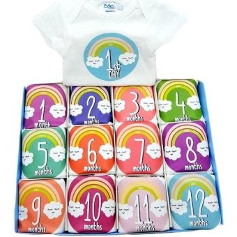 Baby Mamy Monthly Set เซตบอดี้สูท 12 เดือน แรกเกิด - 1 ปี ลาย Rainbow Baby Mamy Monthly Set เซตบอดี้สูท 12 เดือน แรกเกิด - 1 ปี ลาย Rainbow