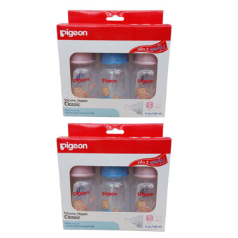 Pigeon ขวดนม RPP โคโร (ลายหมี) พร้อมจุกซิลิคอน รุ่นคลาสสิค Size S ขนาด 4 ออนซ์ 3ขวด/แพ็ค (2แพ็ค) Pigeon ขวดนม RPP โคโร (ลายหมี) พร้อมจุกซิลิคอน รุ่นคลาสสิค Size S ขนาด 4 ออนซ์ 3ขวด/แพ็ค (2แพ็ค)
