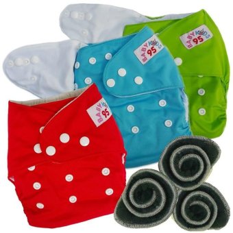 BABYKIDS95 กางเกงผ้าอ้อมกันน้ำ+แผ่นซับชาโคล Size:3-16กก. เซ็ท3ตัว (Green/Blue/Red) BABYKIDS95 กางเกงผ้าอ้อมกันน้ำ+แผ่นซับชาโคล Size:3-16กก. เซ็ท3ตัว (Green/Blue/Red)