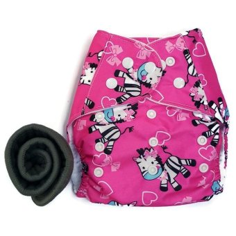 BABYKIDS95 กางเกงผ้าอ้อมกันน้ำ+แผ่นซับชาโคล Size:3-16กก. (Pink Zebra) BABYKIDS95 กางเกงผ้าอ้อมกันน้ำ+แผ่นซับชาโคล Size:3-16กก. (Pink Zebra)