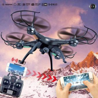 Drone ติดกล้อง WiFi พร้อมระบบถ่ายทอดสดแบบ Realtime(NEW มีระบบ กันหลงทิศ + ปุ่มบินกลับอัตโนมัติ)สีดำ Drone ติดกล้อง WiFi พร้อมระบบถ่ายทอดสดแบบ Realtime(NEW มีระบบ กันหลงทิศ + ปุ่มบินกลับอัตโนมัติ)สีดำ