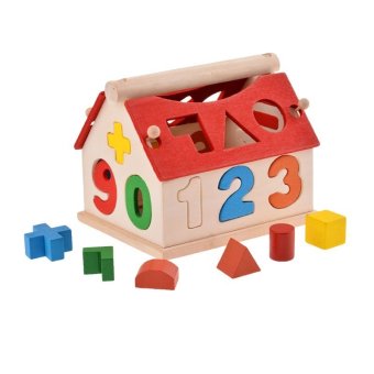 ASIA TOY บล็อคหยอดไม้ทรงรูปบ้านหลังคาแดง ASIA TOY บล็อคหยอดไม้ทรงรูปบ้านหลังคาแดง