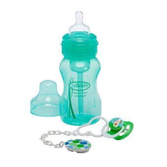 Dr.Brown's ขวดนมพร้อมจุกหลอก Wide-Neck Bottle + Soother Gift Set - Green Dr.Brown's ขวดนมพร้อมจุกหลอก Wide-Neck Bottle + Soother Gift Set - Green