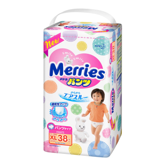 ขายยกลัง! Merries ผ้าอ้อมเมอร์รี่ส์ชนิดกางเกง ไซส์ XL 38ชิ้น x 3 แพค (รวม 114 ชิ้น) ขายยกลัง! Merries ผ้าอ้อมเมอร์รี่ส์ชนิดกางเกง ไซส์ XL 38ชิ้น x 3 แพค (รวม 114 ชิ้น)