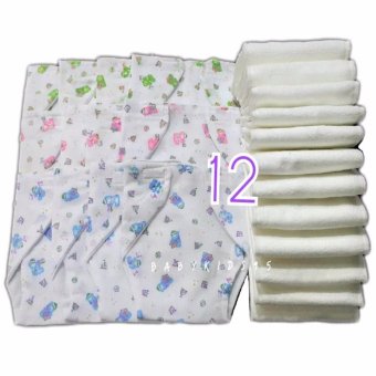 BABYKIDS95 กางเกงผ้าอ้อมสาลู +แผ่นซับ ซักได้ เด็กแรกเกิด-1ขวบ คละลาย 12 ตัว BABYKIDS95 กางเกงผ้าอ้อมสาลู +แผ่นซับ ซักได้ เด็กแรกเกิด-1ขวบ คละลาย 12 ตัว